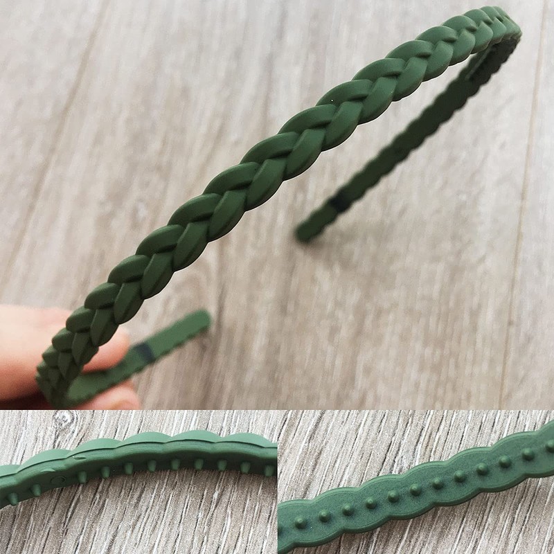 12pcs 6mm Thin Headbands for Girls Women Plastic Pigtail Sytle