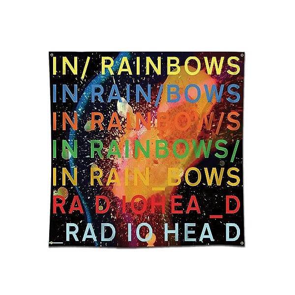 LCFHOME RADIOHEAD Tapestry In Rainbows BANNER HUGE (3x3ft/90x90cm, 150D Poly,