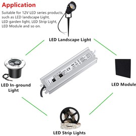 Youngine 60W Low Voltage Power Supply Driver Transformer, 100V-265V AC to 12V DC