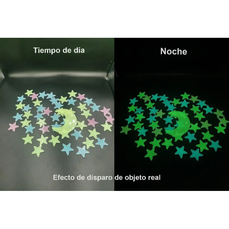 200 Estrellas Fosforescentes Figuras Decorativas Calcomanias