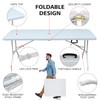 MIIUDGIG Portable 6Ft Plastic Folding Table, Heavy Duty 6ft Fold-in-Half
