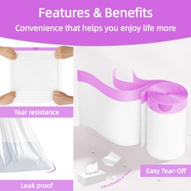 VOMOSI Small Drawstring Trash Bags – 80 Count, 2.6-4 Gallon White Garbage Bags for Kitchen, Bathroom, Office, Easy Tear-Off, Leakproof, Tear-Resistant Trash Can Liners, Small Waste Bin Bags