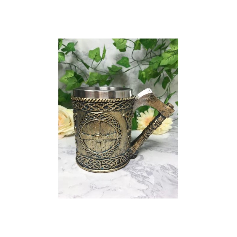 Osiris Trading UK Valhalla Silver Tankard with Axe Handle Viking