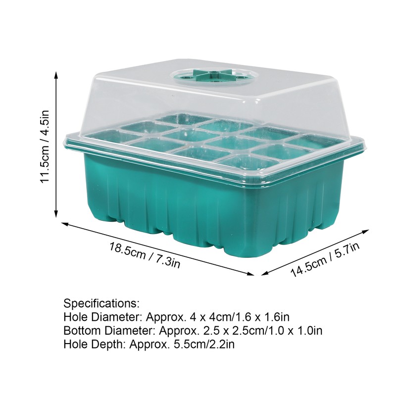 10Pcs Seedling Trays 12 Hole Transparent Adjustable Ventilated Seedling Starter