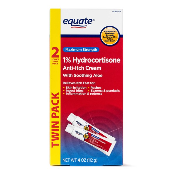 Equate TWINPACK 1% Hydrocortisone Anti-itch Cream Compare to Maximum Strength Cortisone