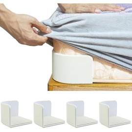 4 PCS Bed Sheet Holder, Bed Sheet Grippers, Discrete Heavy Duty Bed Sheet Tightener, Non Slip Corner Sheet Grippers Keep Sheets Firm & Tight.