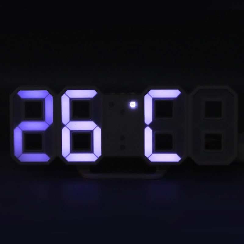 3D LED Digital Clock Dimmable Snooze Time Memory 12/24 Date