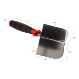KOTARBAU® Stainless Steel External Corner Trowel 80 mm x 65 mm with Plastic Handle Corner Trowel for Working Outside Corners in Walls