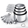 TILUCK Stainless Steel Measuring Cups & Spoons Set, Cups and