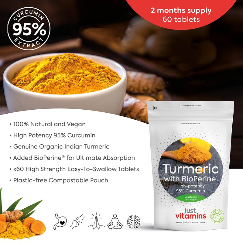 Turmeric Tablets | 12,500mg + Black Pepper BioPerine®, 475mg Curcuminoids