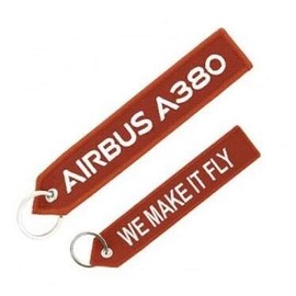Sky Art Japan Flight Tag Crew Tag A380 WE MAKE IT FLY Keyring Red Airbus Key Ring, red