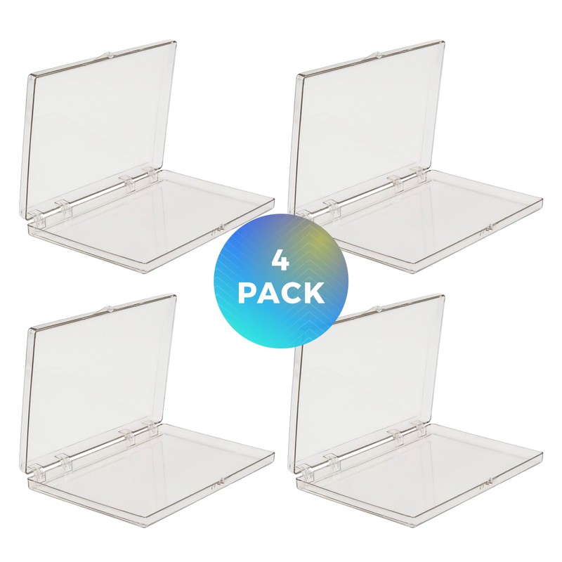 Gary Plastic Packaging Clear Hard Plastic Hinged Lid Box, Keepsake