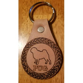 Leather Key Chain Pug