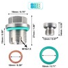 A ABSOPRO Oil Drain Plug Set, Oversize Piggyback Drain Plug,