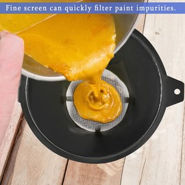 6PCS Plastic Paint Filter with Fine Nylon Mesh Reusable Paint Strainers Funnel Net for Water Based Oil Food Residues 100mm / 3.9in