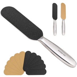 AOPOCKAN TECH Lima profesional de pedicura, doble cara gruesa y fina y reutilizable de acero inoxidable, para eliminar callos y callos
