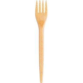 Heku - 10 reusable wood fibre forks, natural, length: 16.5 cm