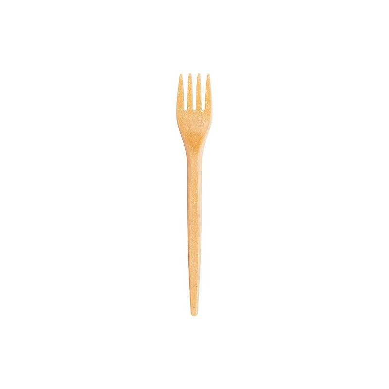 Heku - 10 reusable wood fibre forks, natural, length: 16.5