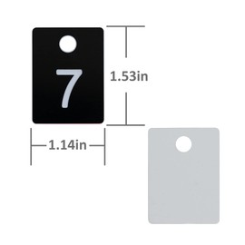 StayMax ABS Plastic Numbered Tags Rectangle Key Tags ID Tags Number Disc with Hole (1-100, Black)