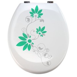 Sticker Toilet Lid St02 for Pressalit Silver Grey / Turquoise Vinyl