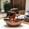 Resin Bronze Lotus Leaf Tabletop 4-Tier Fountain with Waterfall for