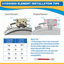 Improve 316555800 Dual Radiant Surface Element 9 in/6 in AP4556791 W10823692 Fit For Frigidaire For Kenmore For Whirlpool Stove Dual Haliant Surface Replace DG47-00022A 316418401 316418400 WPW10275049