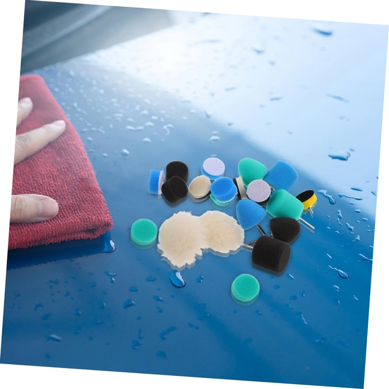 BUGUUYO 20pcs Detail Polishing Sponge Set Cone Shaped Buffing Heads