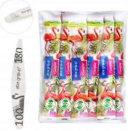 Aba Group Nail Files 100/180 Wings Slim Flamingo Secure Packaging, Double-Sided Nail File Set, 50 Pieces
