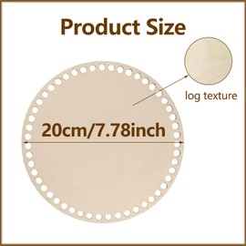 Pack of 2 Selfmade Basket Floor Round Shapes, Wooden Basket Base for Crocheting, Basket Base Set, Natural Wood Basket Base, 7.87 Inch Diameter for DIY Basket Weaving for Home Textiles