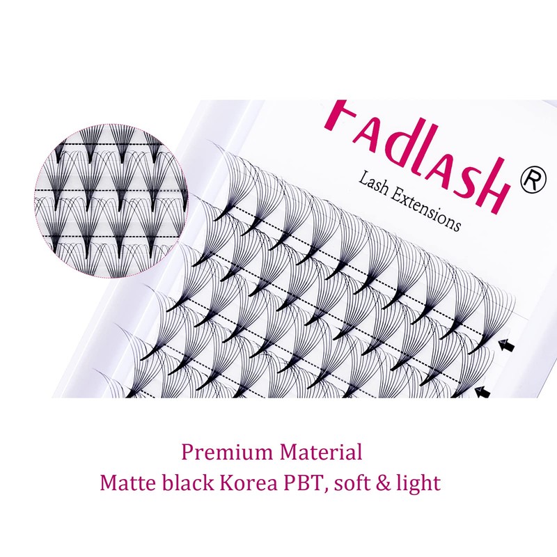 Fadlash Premade Eyelash Extension, 10D, 0.07 mm, C curl, 13–16