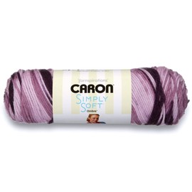 Caron Simply Soft Grape Purple Ombre Yarn - 3 Pack of 141g/5oz - Acrylic - 4 Medium (Worsted) - 235 Yards - Knitting/Crochet