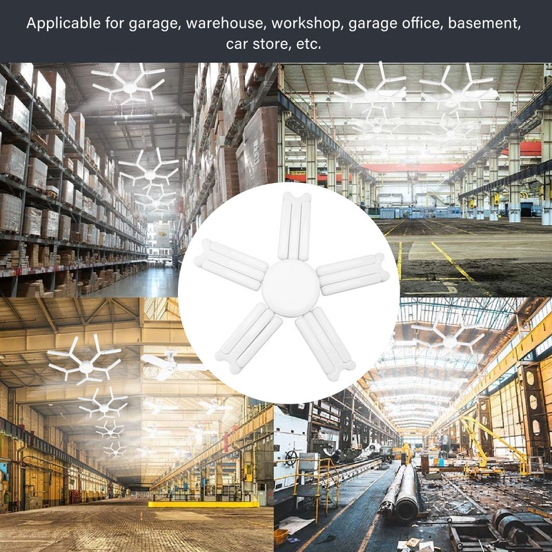 LED Garage Light 100W 6000 To 6500K E27 Base Foldable