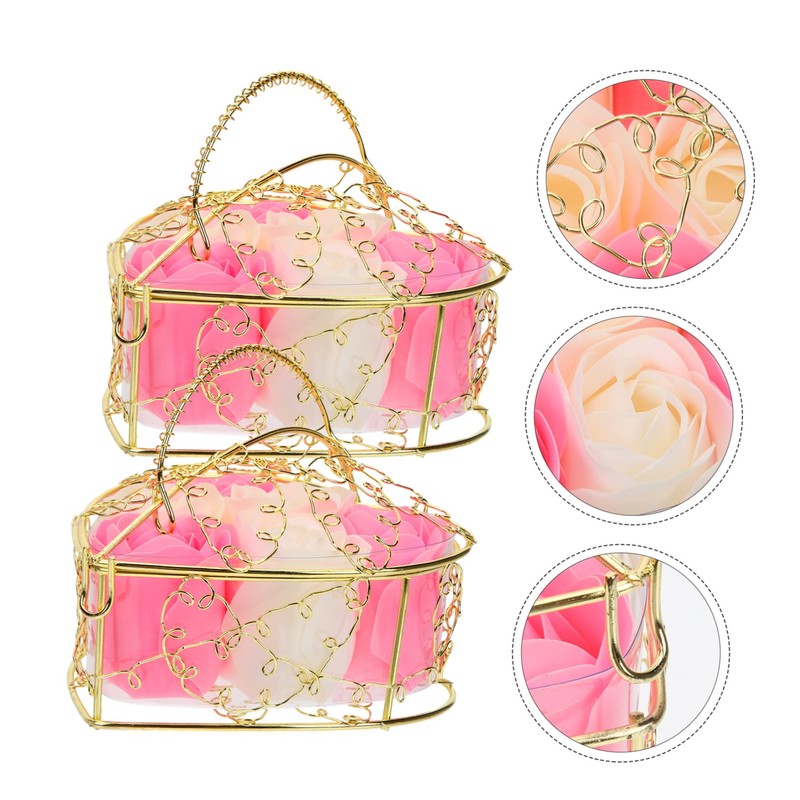 FOMIYES Romantic Rose Soap Flower Petals Basket Valentine's Day for