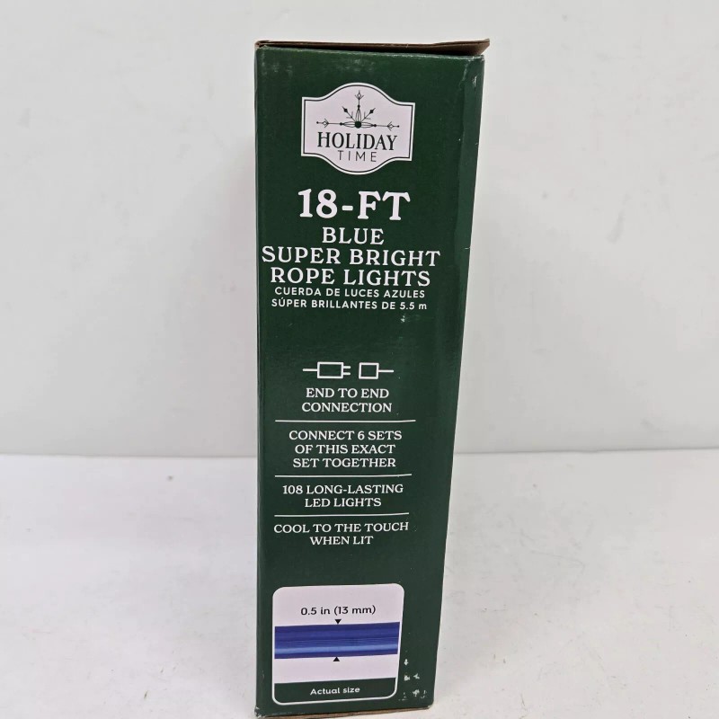 Holiday Time - 18 Ft Blue Super Bright LED Rope