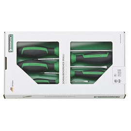 STAHLWILLE 4687 DRALL+ Screwdriver Set 5 Pieces for Slotted / Phillips Screws (PH) 2-Component Handle Made in Germany
