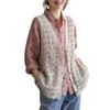 Qian qian Women's Vest, Lace Knitting, Hollow Knitting, V Neck