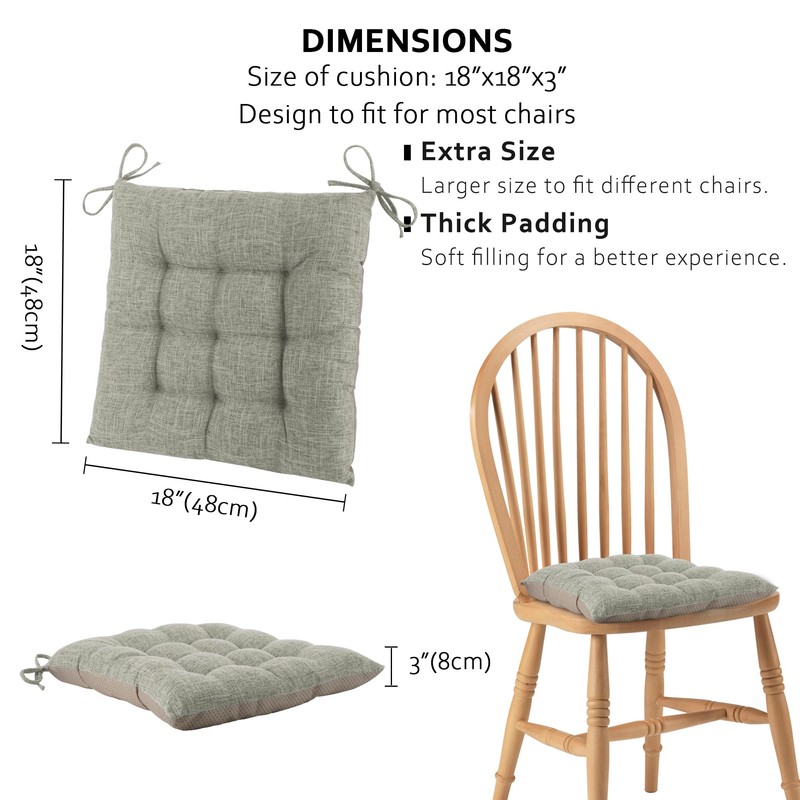 ELFJOY Chair Cushions for Dining Chairs Set of 4 Kitchen