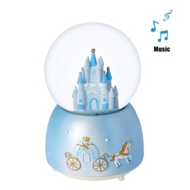 IBLUELOVER Musical Snow Globe Rotating Castle Music Box Illuminated Automatic Snowfall and Colorful Lights Water Globe Desktop Ornament Melody Artware Birthday Gift