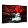 Conipit Black White and Red Wall Art Red Tree Waterfall