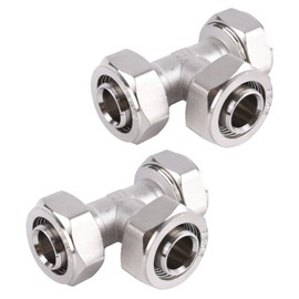 2PCS 3/4'' Tee Fittings, Air Line Fittings for Shop Garage Compressed Air Piping System