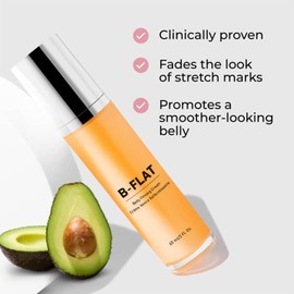 B Flat Belly Firming Cream - Firming Cream For Loose Skin - Skin Tightening Cream Stretch Mark Reduction - Collagen Infused Treatment for Tummy, Thighs, Arms, Butt-Body Moisturizer For Women 60ML