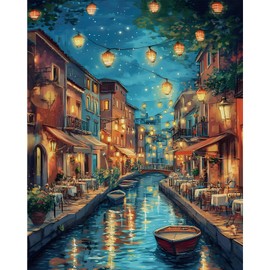 Camocin Paint by Numbers Kit for Adults - Venice Adult Paint by Number Kits on Canvas Without Frame for Beginner, Stream Landscape Oil Painting by Numbers Kit for Gift Home Wall Decor 16x20 InchInch
