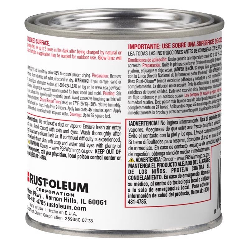 Rust-Oleum 214945 Glow in The Dark Brush On Paint, Half