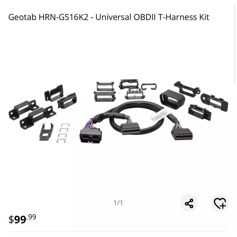 Geotab GO9-LTE GPS Vehicle Tracking ATT G09LTEATT+ Harness HRN-GS16K2 Kit
