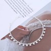 Cybche Boho Crystal Rhinestone Ankle Bracelet Silver Tennis Foot Anklet