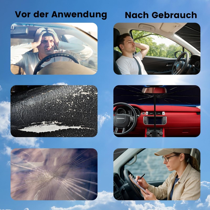 1-Satz Sonnenschutz Auto Frontscheibe, Faltbare Auto Sonnenschutz Frontscheibe, Anti Starkes