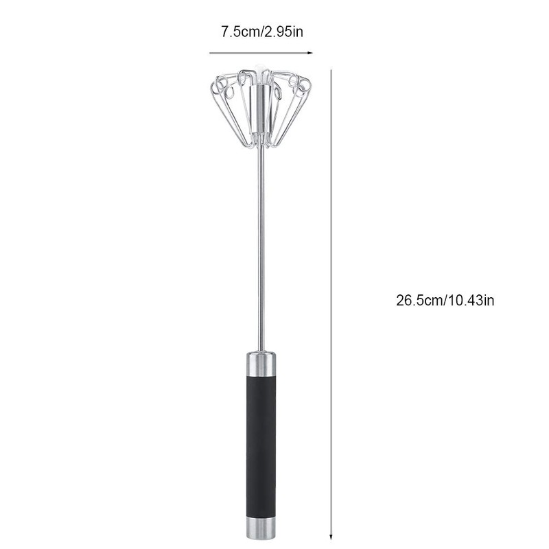 Professional Egg Whisk Blender, Stainless Steel Hand Push Whisk Blender