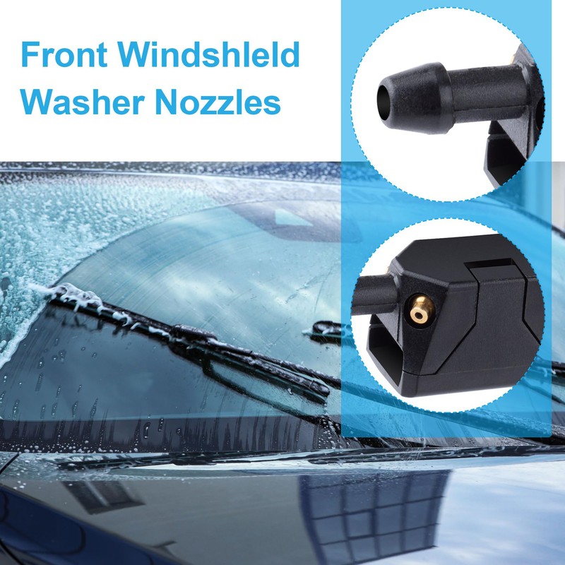 Mxxipp 2pcs Adjustable Windshield Washer Nozzles, 3-Way Universal Aimable Car