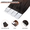XDhair Tape Extensions Real Hair Natural Black to Dark Brown