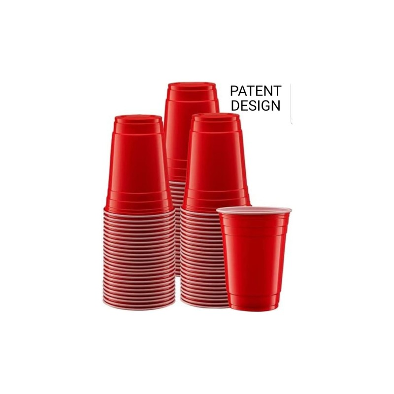 YARIX Plastic Cups- Red Drinking Cups-Red Cups 50 Pcs (12